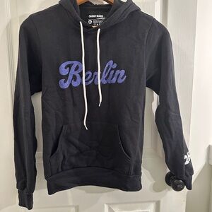 Black Hoodie with Blue Print